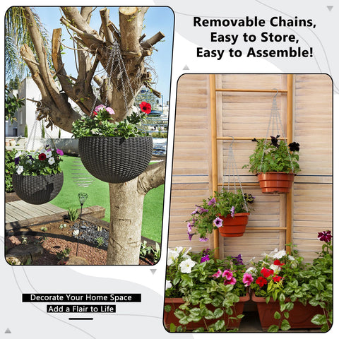 Garini metal hanging basket chain with four S hooks