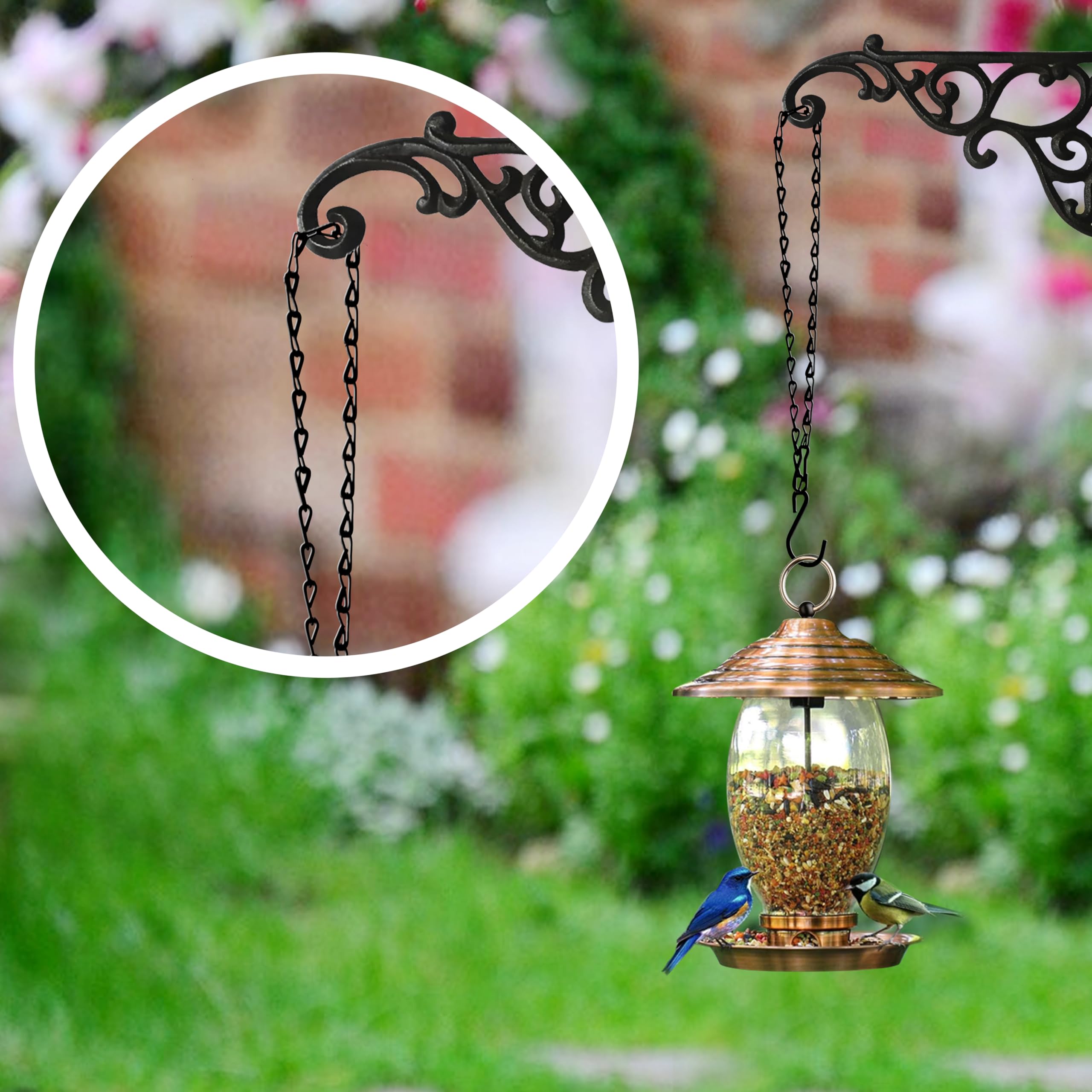 Garini plant-basket-hanging-chain display supports baskets securely.