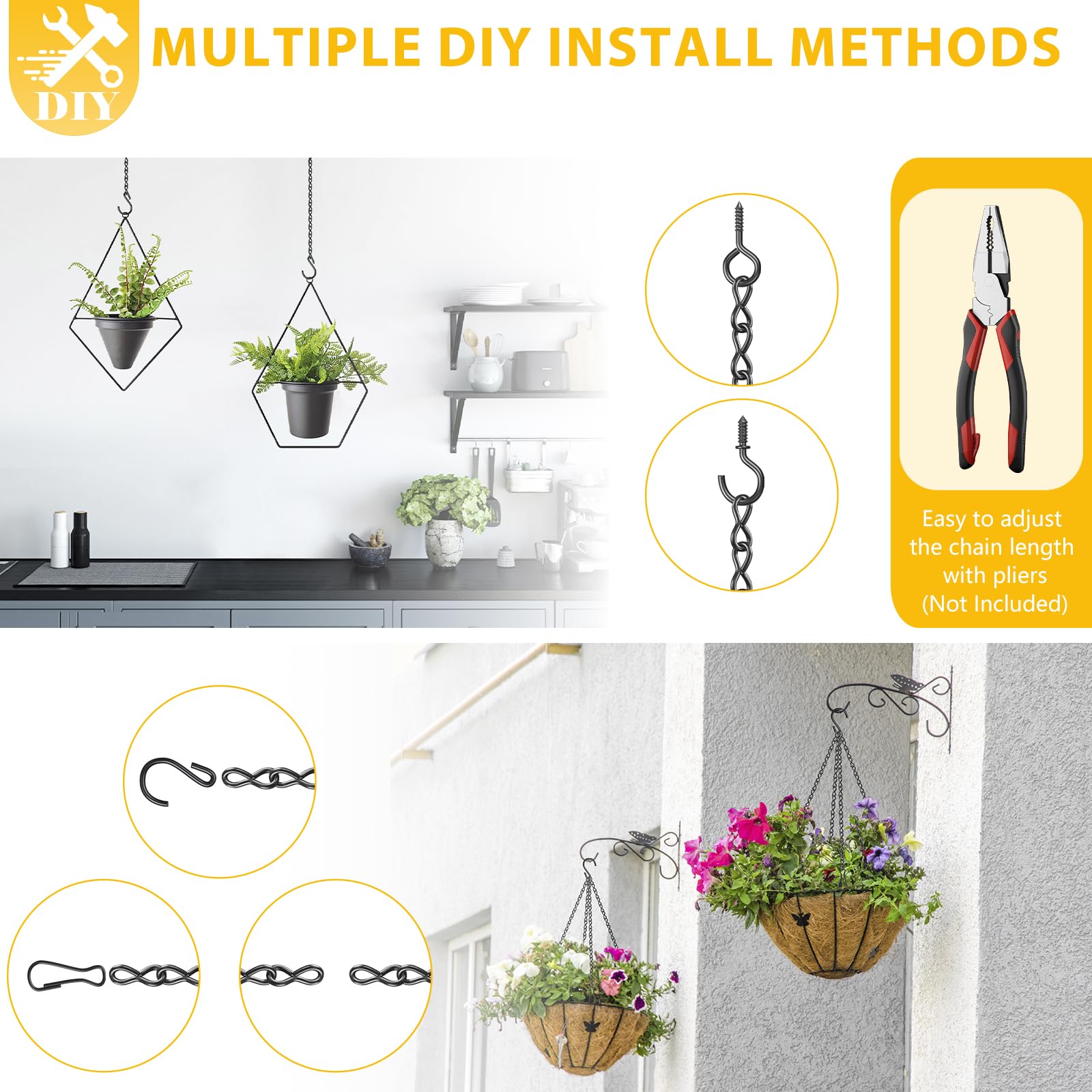 Garini screw hooks clips kit for customizable hanging configurations.