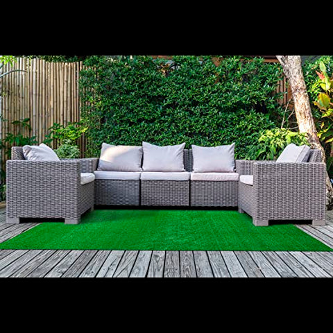 Garland Rug artificial grass 6x9 lawn deck, vibrant green, low-maintenance look.