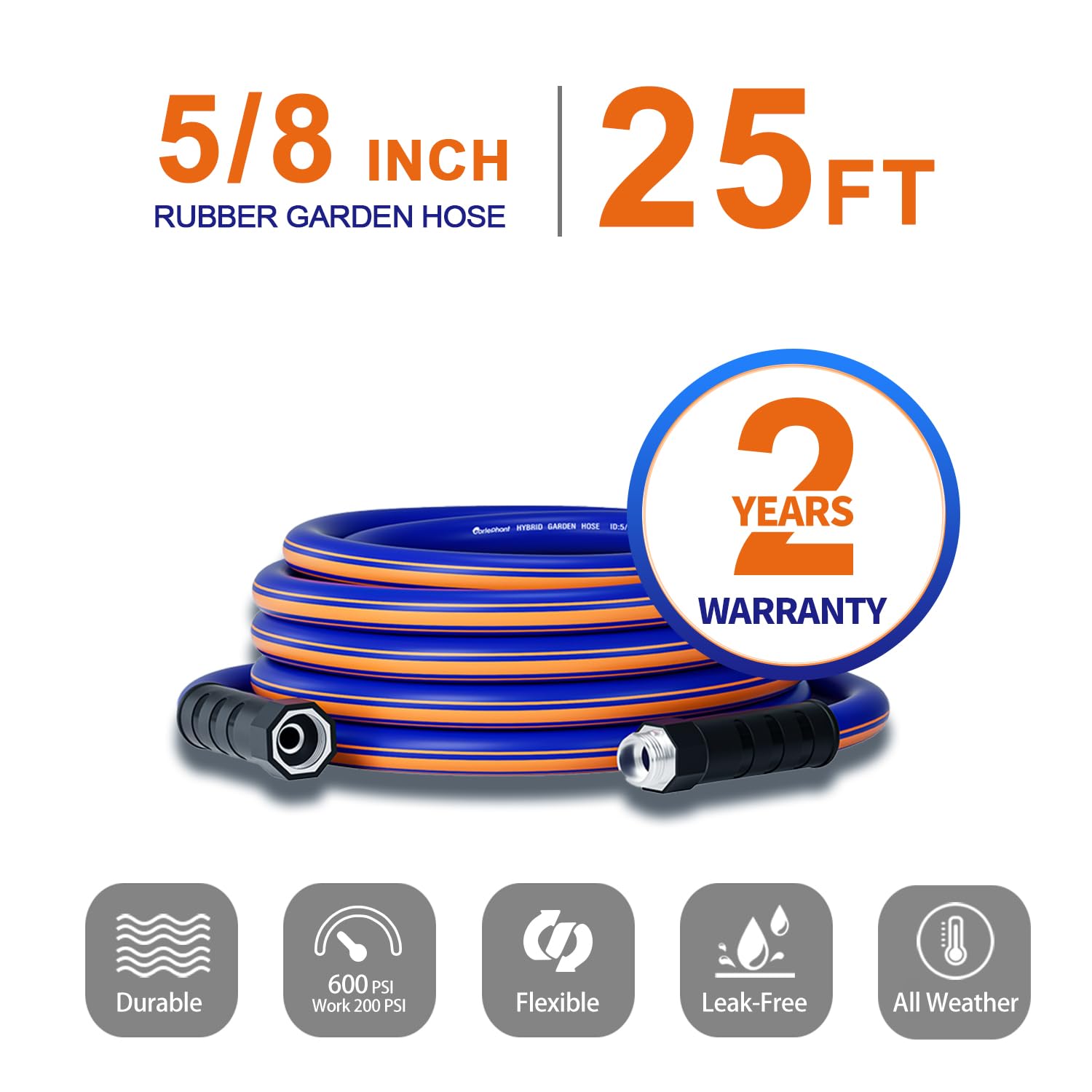 Garlephant garden hose 3-layer braided design supports flexible use.
