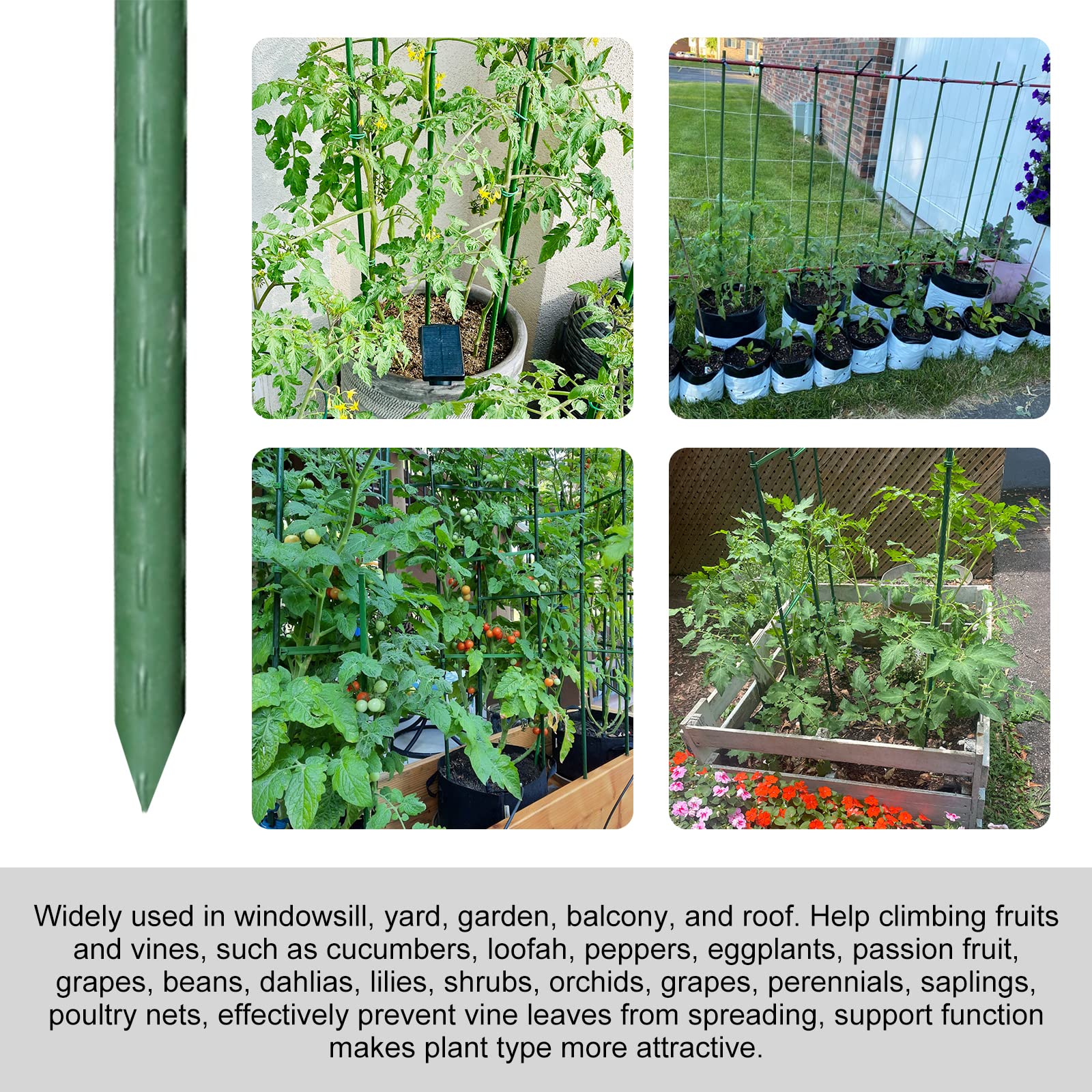Garmeinea stakes feature pointed and flat heads for easy installation.