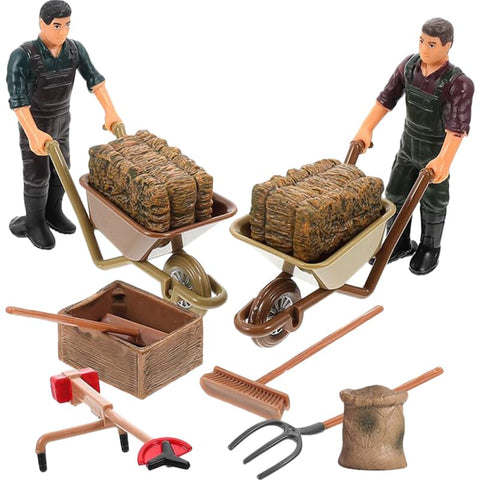 Garneck farmer figure with lifelike attire for immersive pretend play.