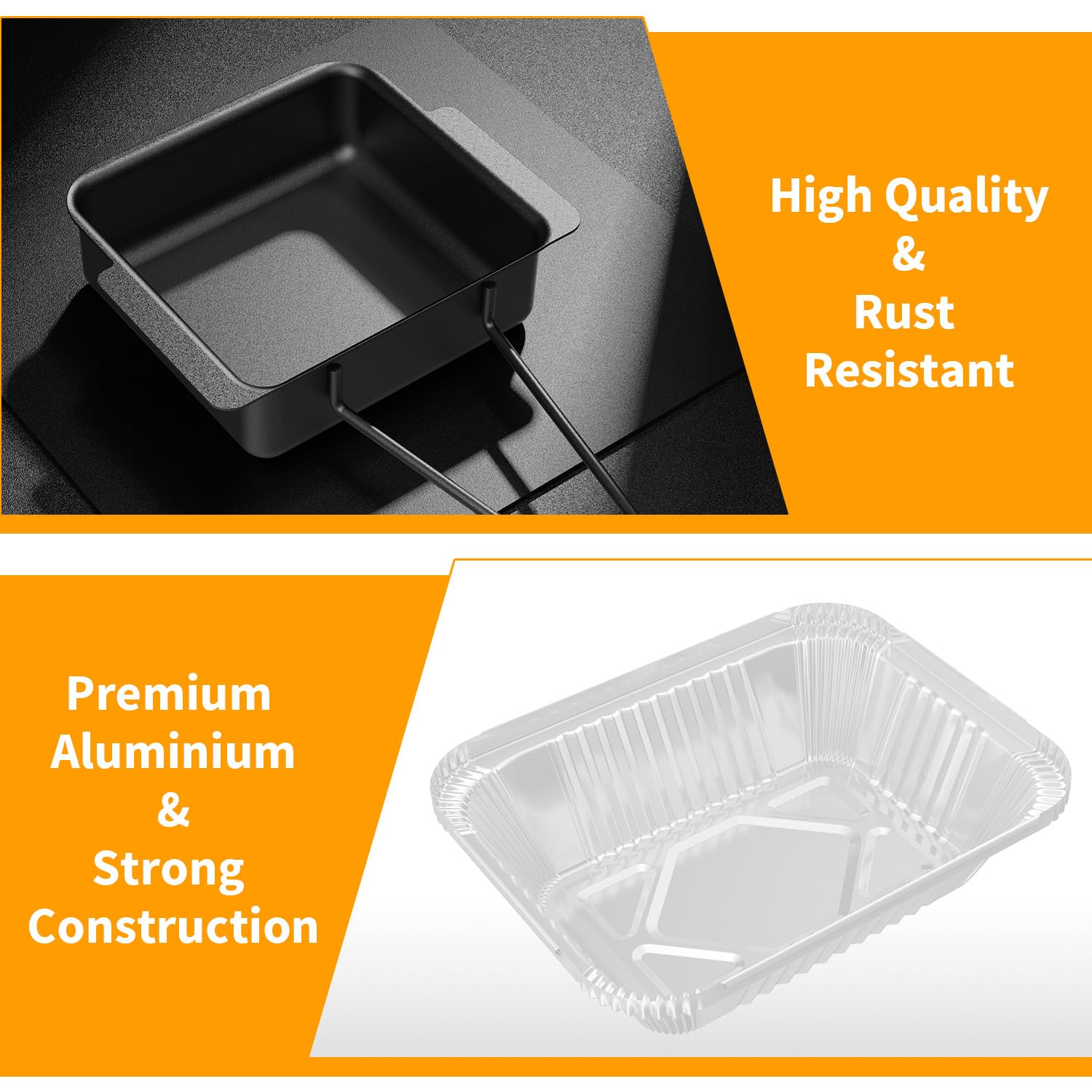 Easy-clean grease tray speeds post-cook cleanup and storage.