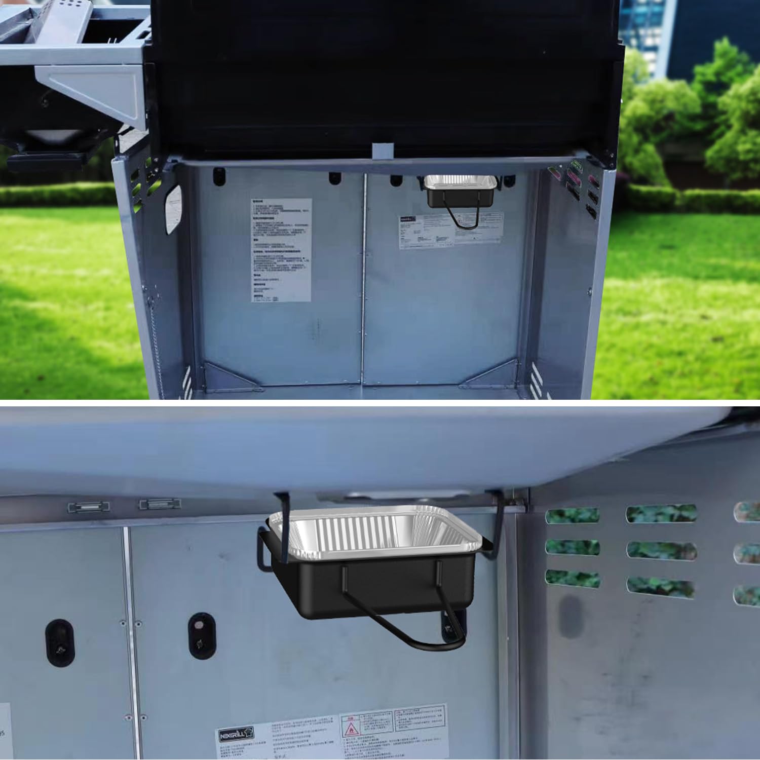 GARNETIN 15 aluminum liners simplify grill cleanup after cooking.