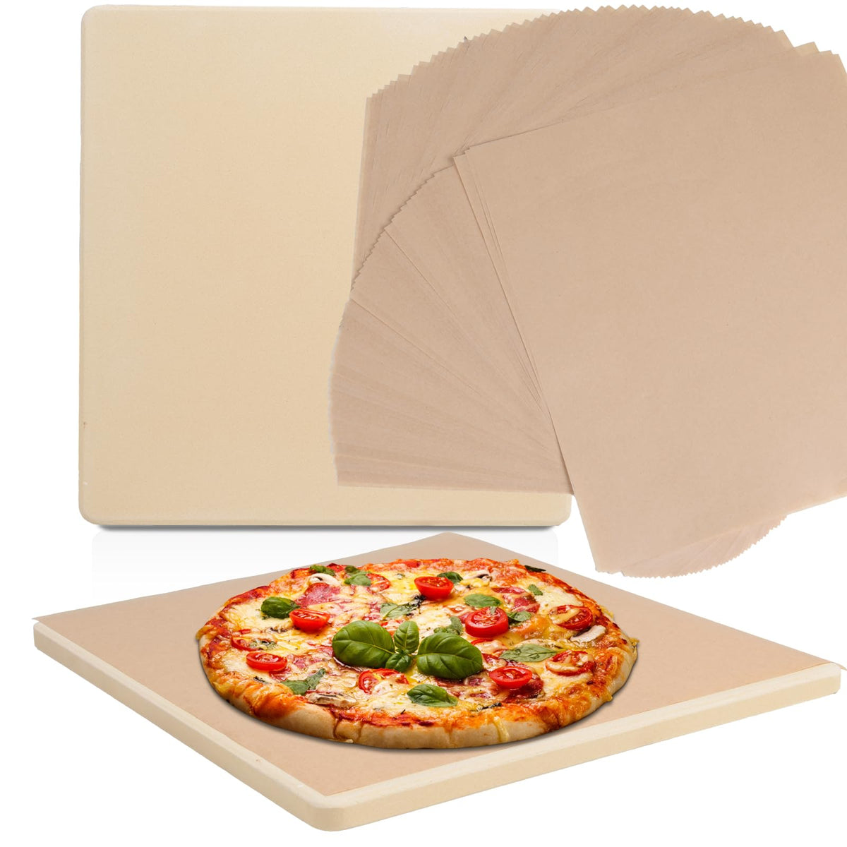 Garpernics 10-inch rectangular pizza stone for compact ovens.
