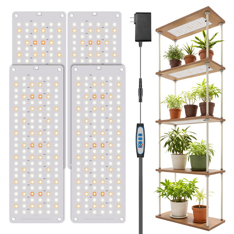 Garpsen Grow Light 4Panel front view highlighting compact full-spectrum for seedlings