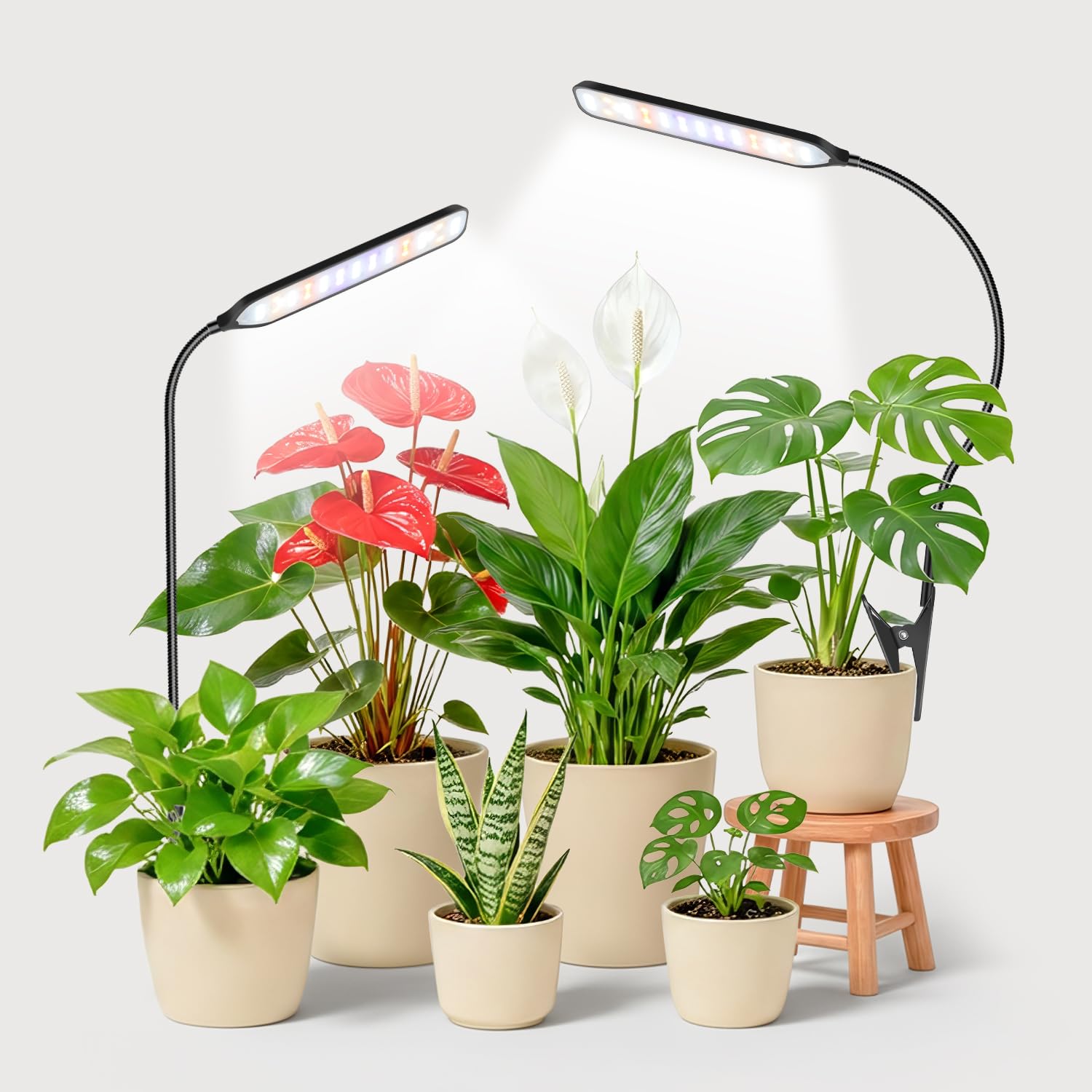 Garpsen Grow Light with clip-on design for easy pot attachment.