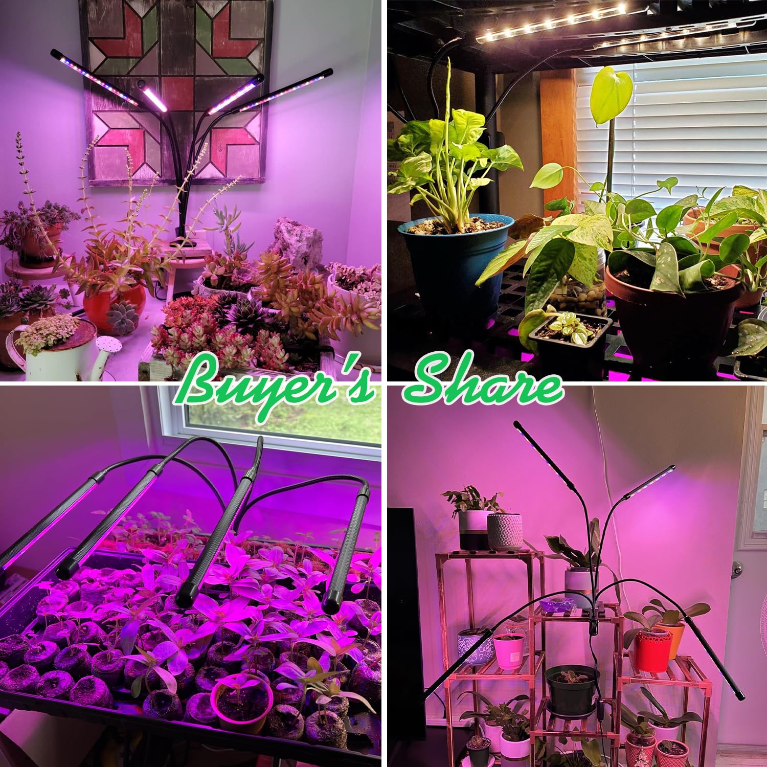 Garpsen grow light clip-base-secure keeps light steady on shelves.