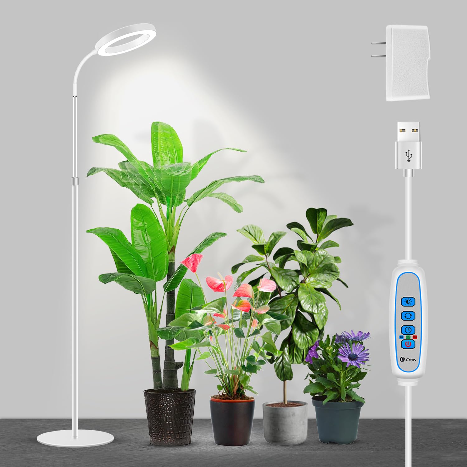 Garpsen grow light full-spectrum panel enhances indoor plant growth