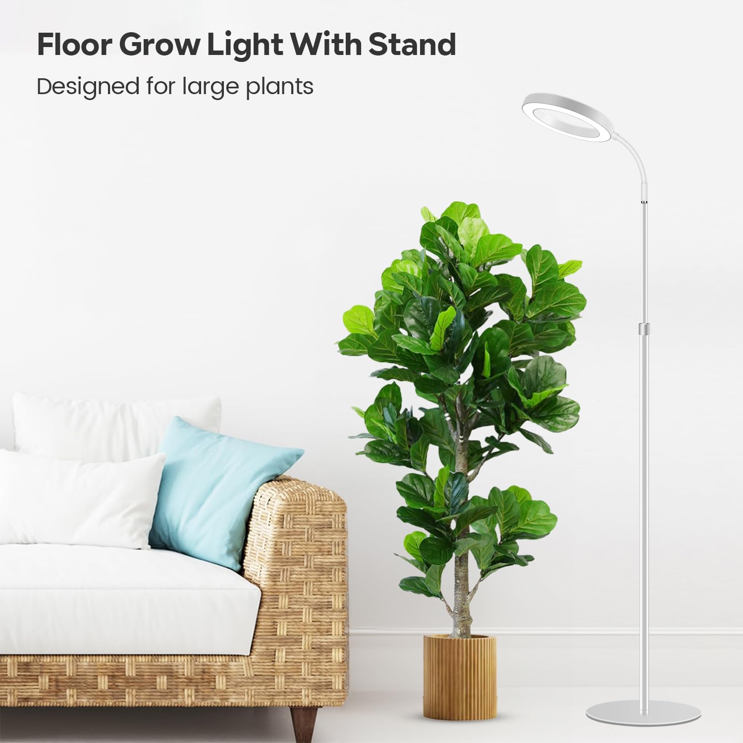 Garpsen grow light height adjusts up to 67 inches for tall plants