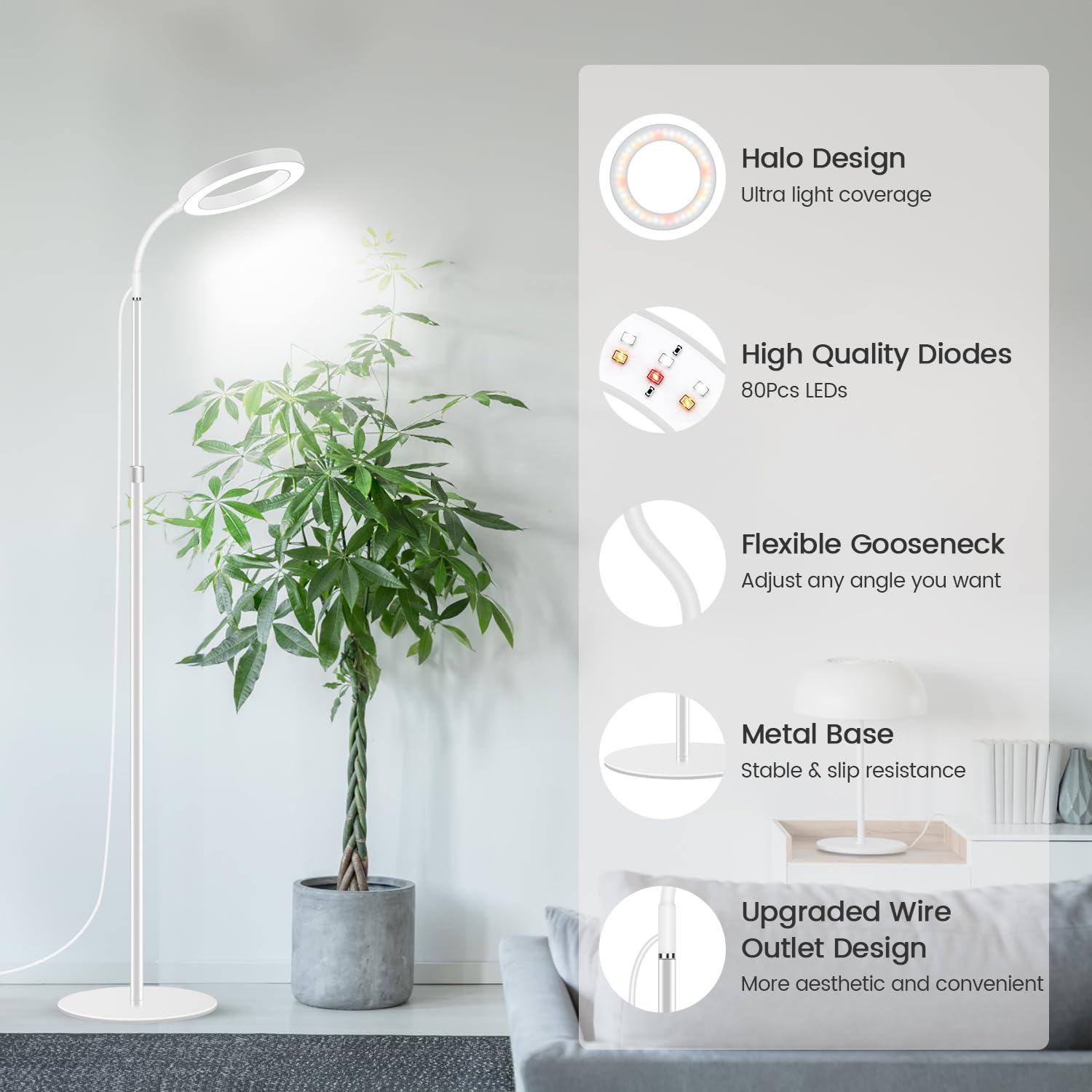 Garpsen grow light metal base stabilizes the floor setup