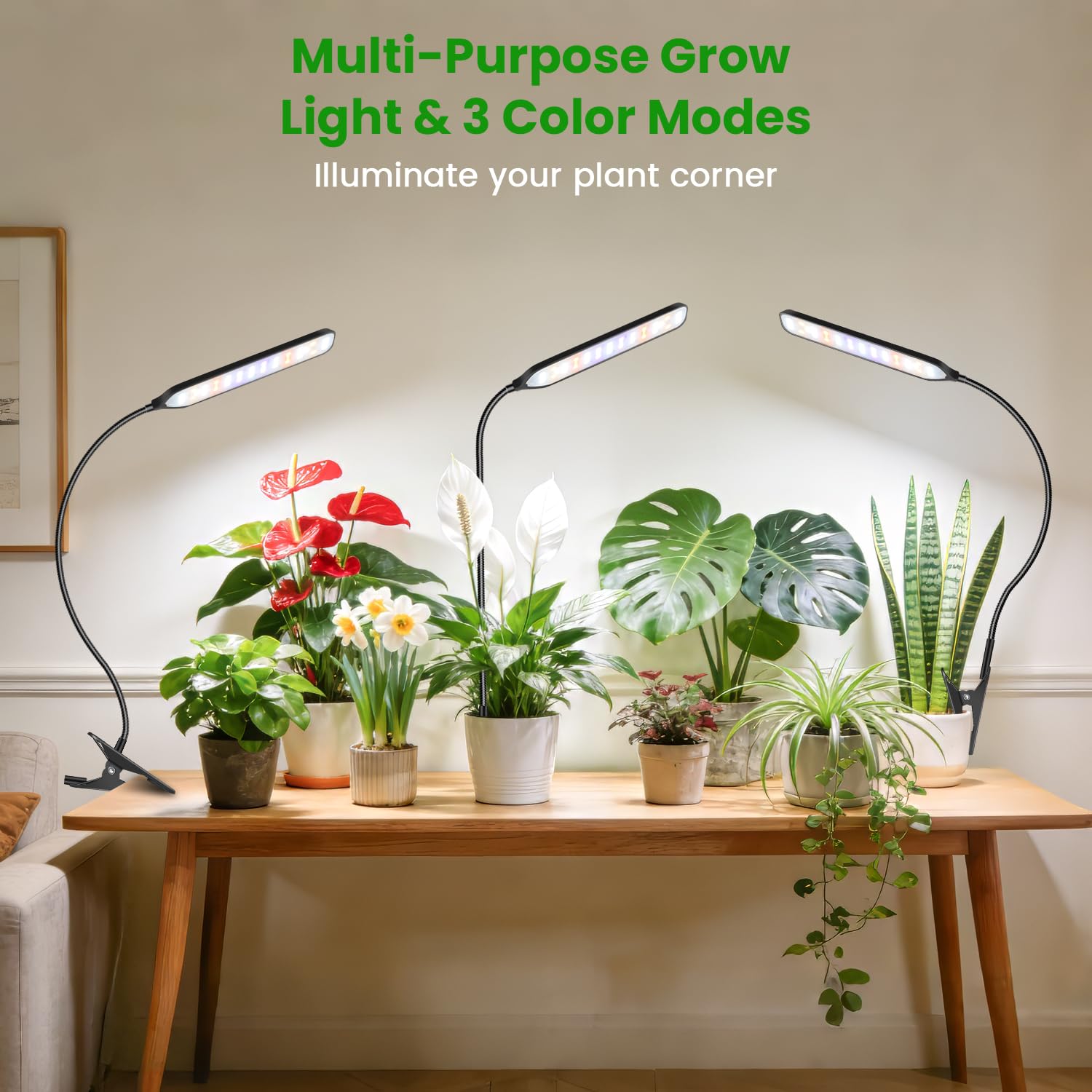 Garpsen Grow Light rectangular design for broad plant coverage.