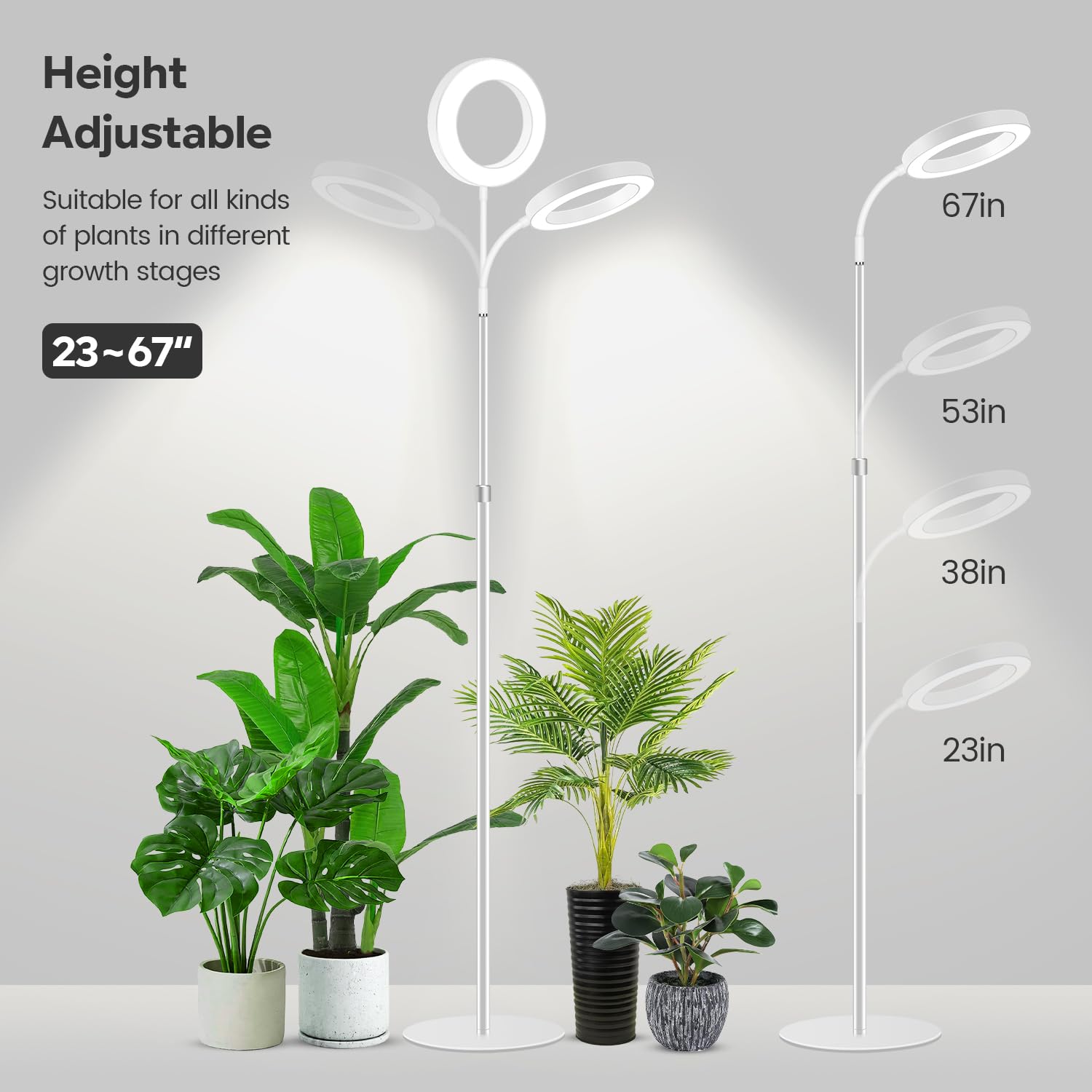 Garpsen grow light ring shade delivers brighter illumination for large plants