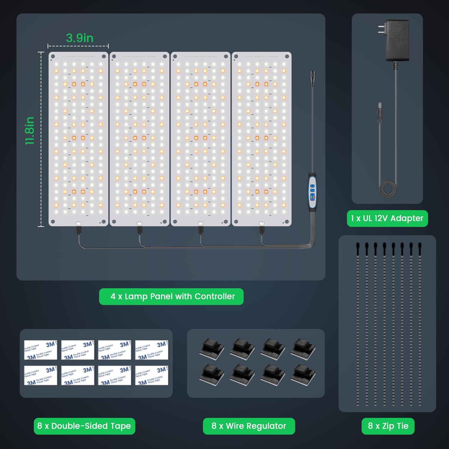 Garpsen Grow Light setup over a seedling tray in a home grow area