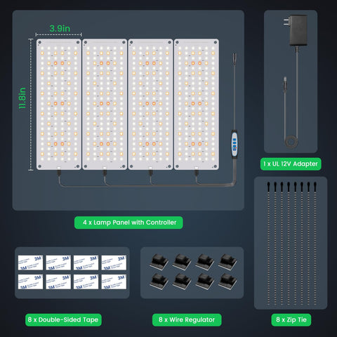 Garpsen Grow Light setup over a seedling tray in a home grow area