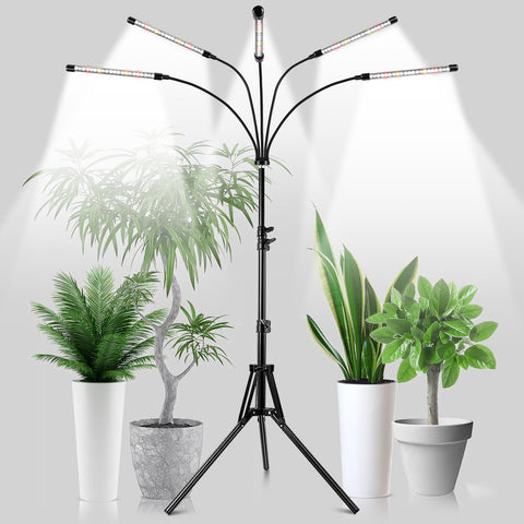 Garpsen 5-head grow lights deliver full-spectrum illumination for thriving indoor plants.
