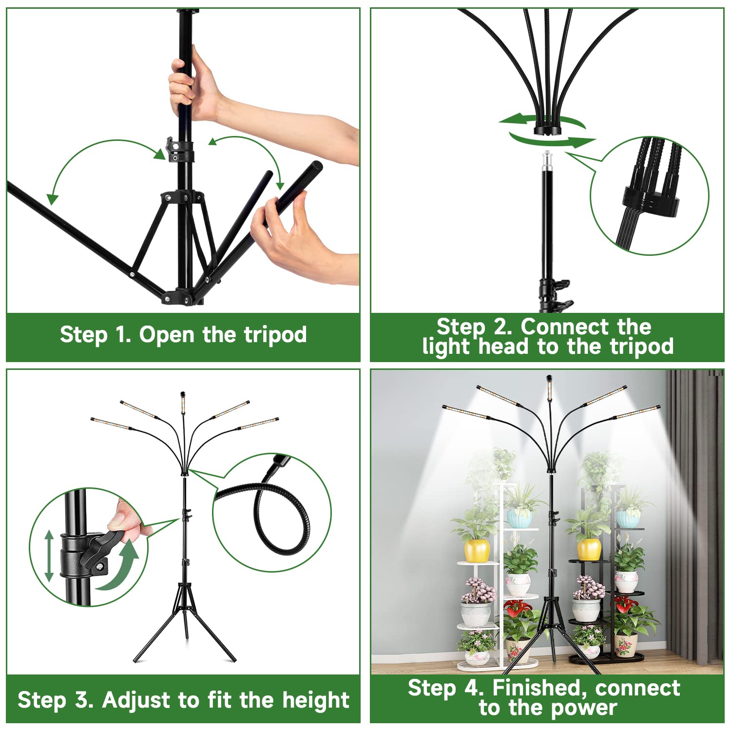 Garpsen no-clip design with tripod base suits indoor setups.