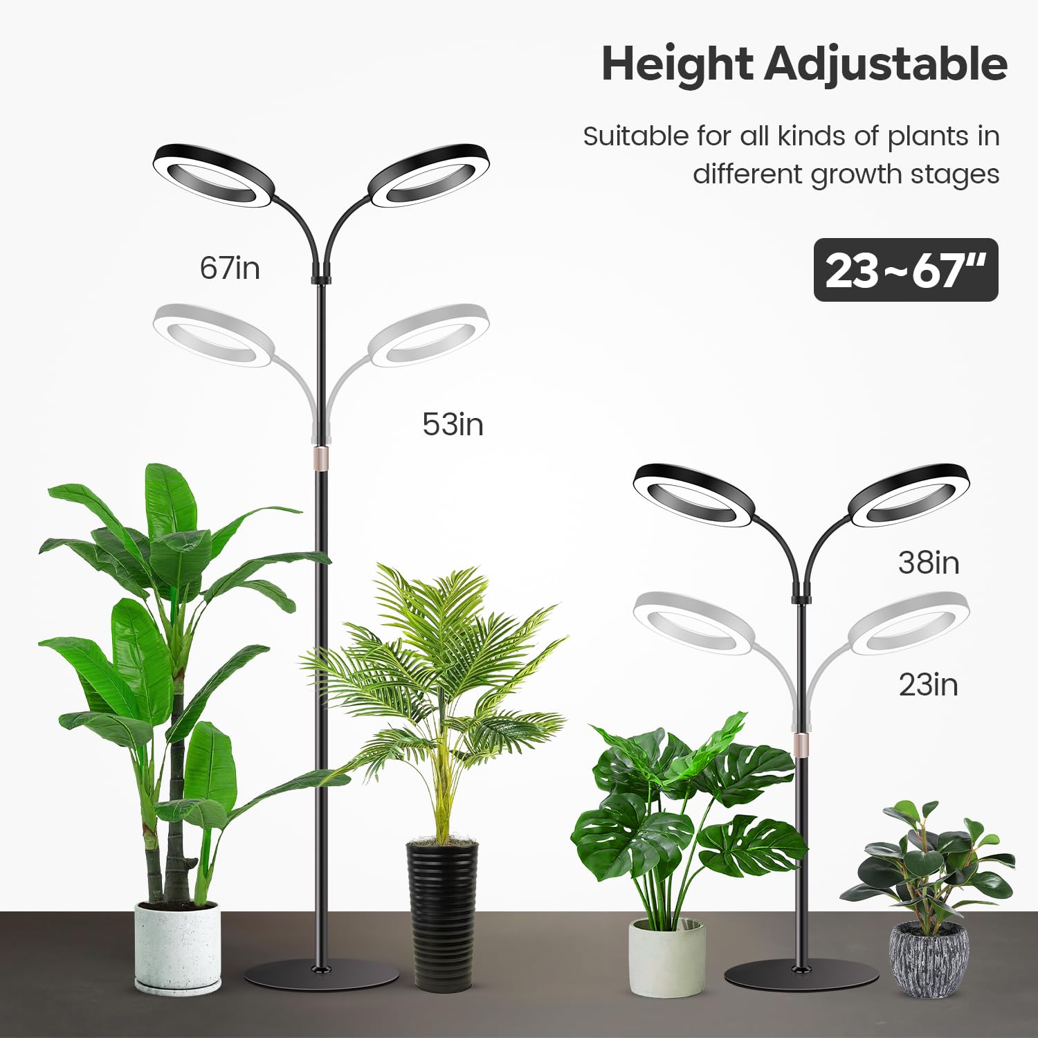 Garpsen Halo Grow Lights LED spectrum panel delivers full spectrum output for diverse plants