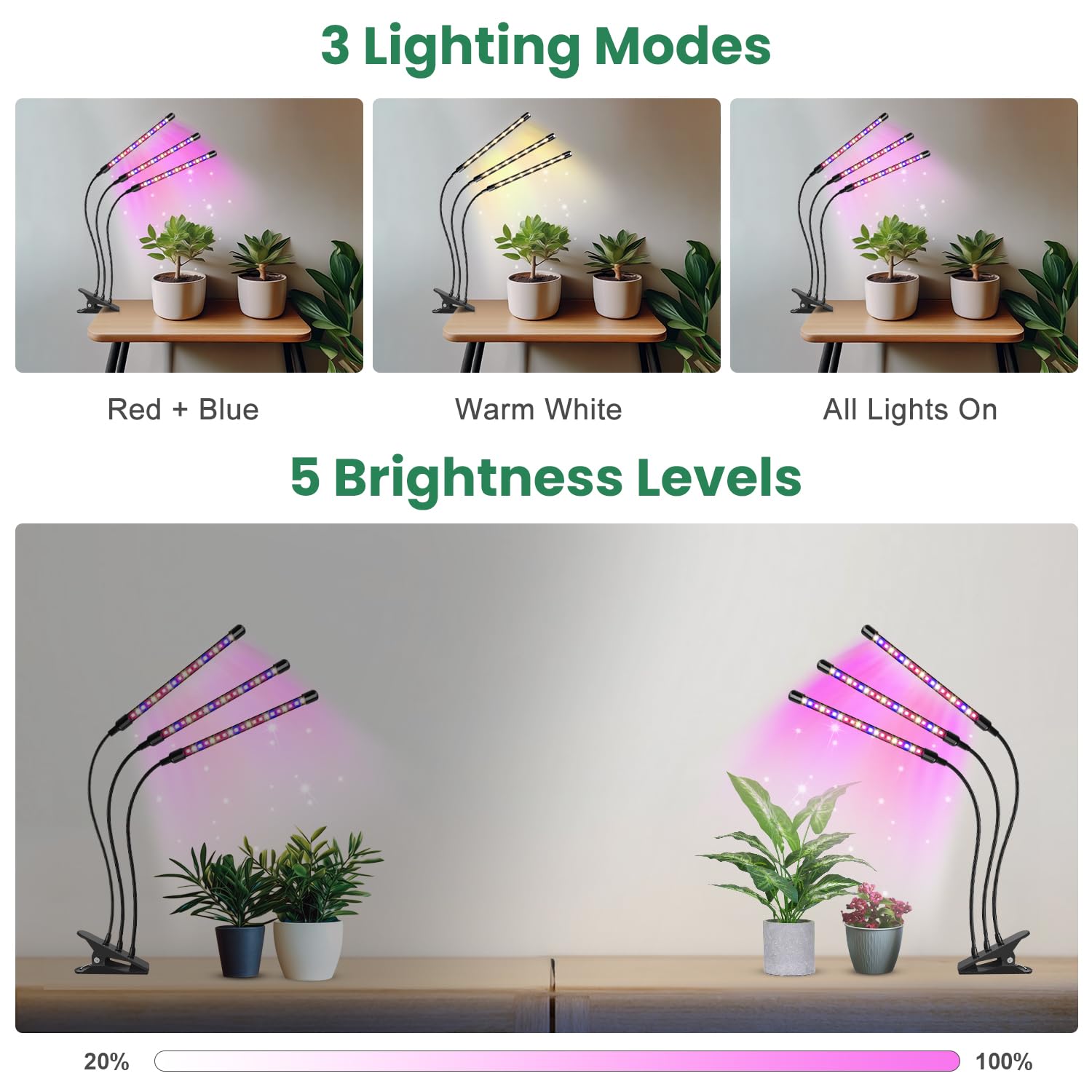 Garpsen USB-powered plug-in design for home or office plant lighting.