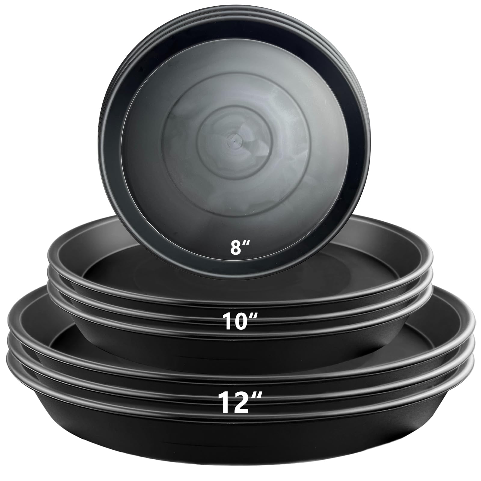 Garrdeen 8-inch plant saucer top view protects surfaces and keeps pots stable.
