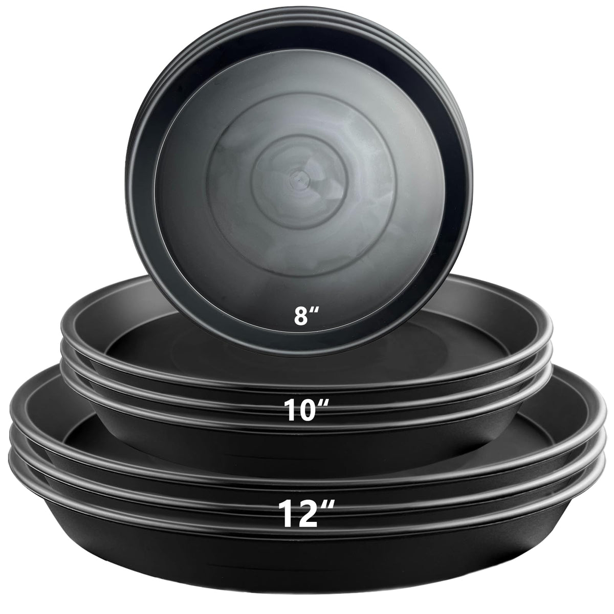 Garrdeen 8-inch plant saucer top view protects surfaces and keeps pots stable.