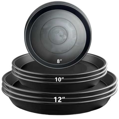 Garrdeen 8-inch plant saucer top view protects surfaces and keeps pots stable.