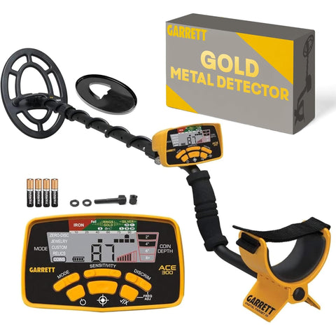 Garrett ACE 300 with digital target ID showing precise target reading for detection.