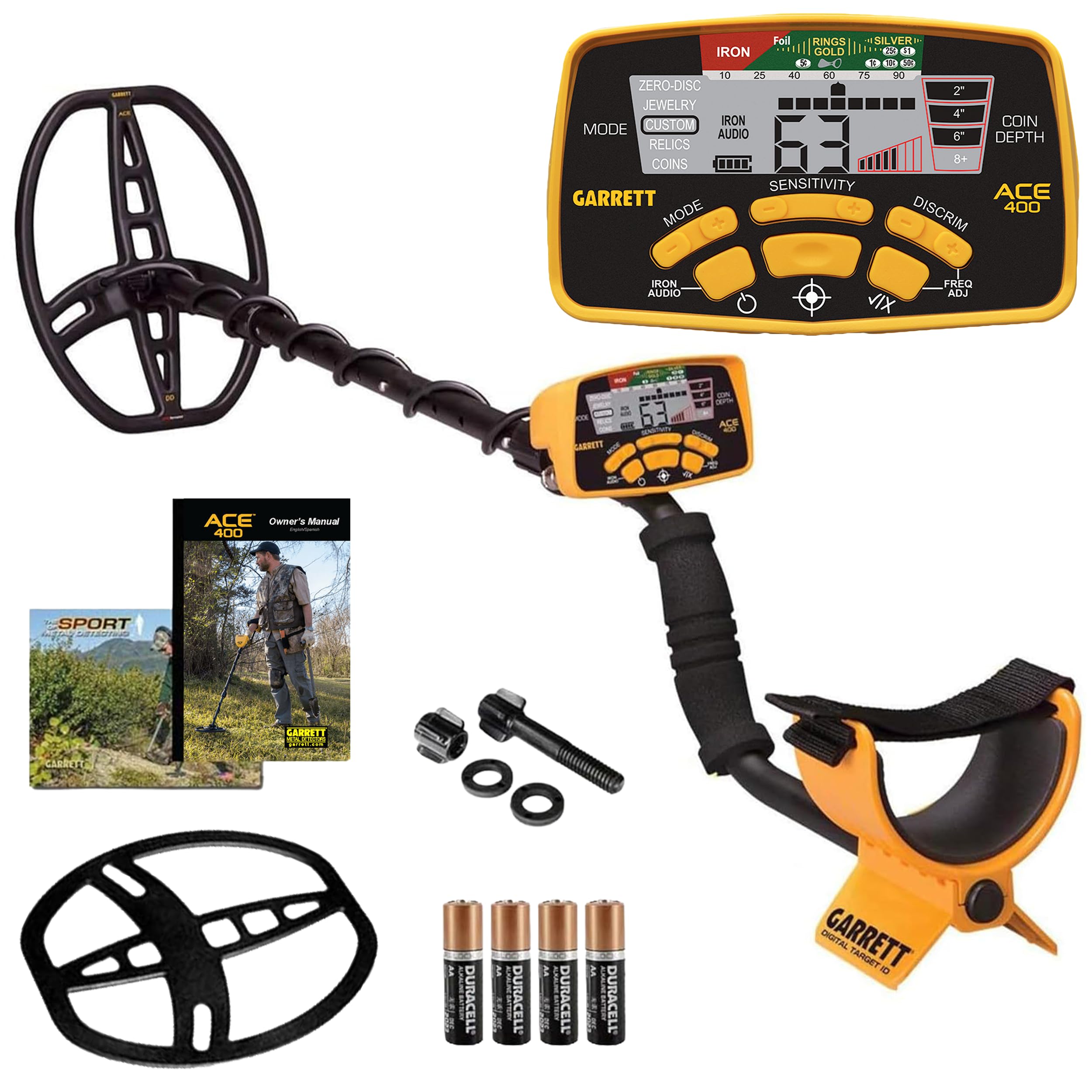 Garrett ACE 400 with digital target ID display for quick target assessment.