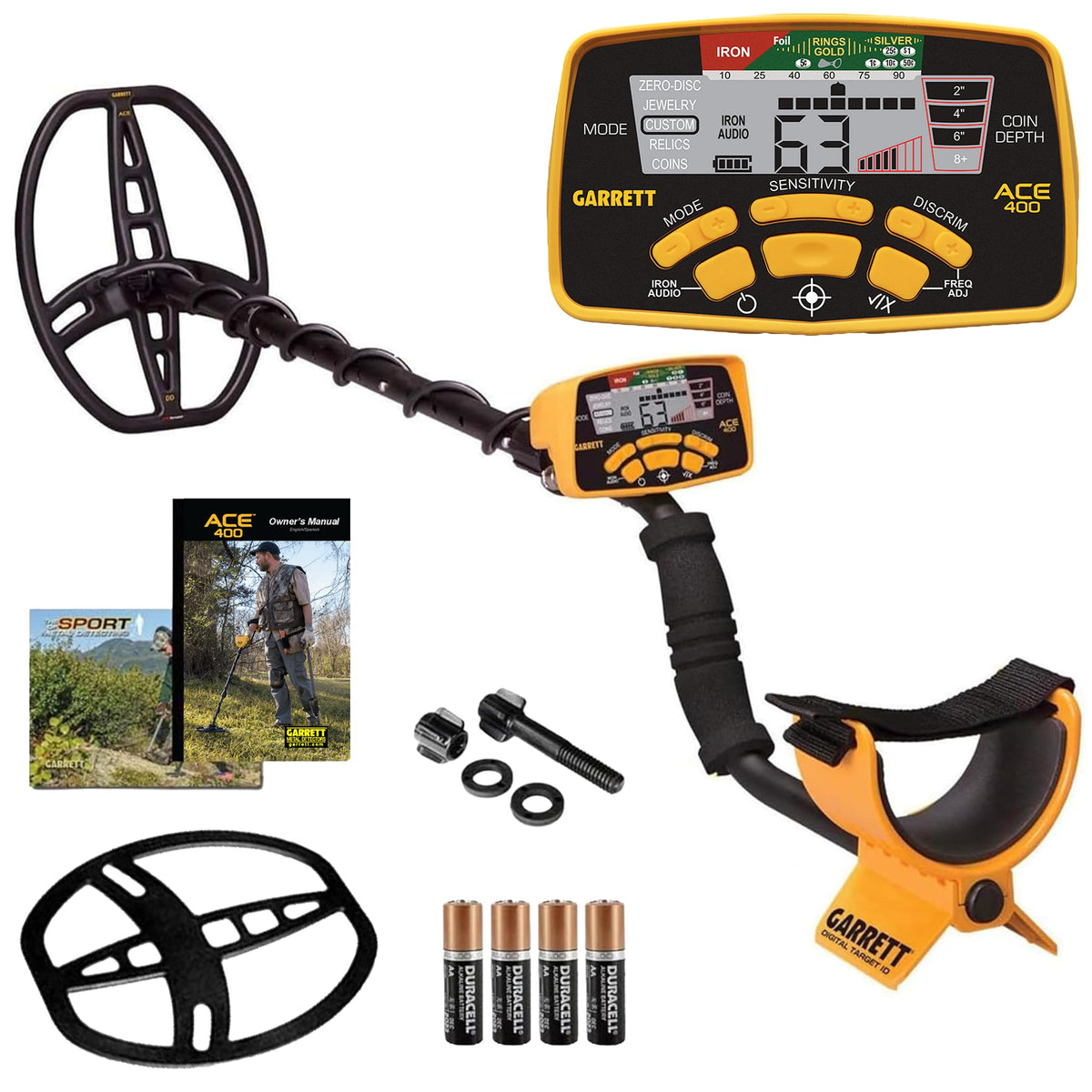 Garrett ACE 400 with digital target ID display for quick target assessment.
