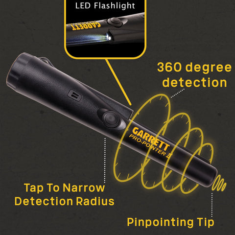 Garrett Pro-Pointer II battery included for immediate use.