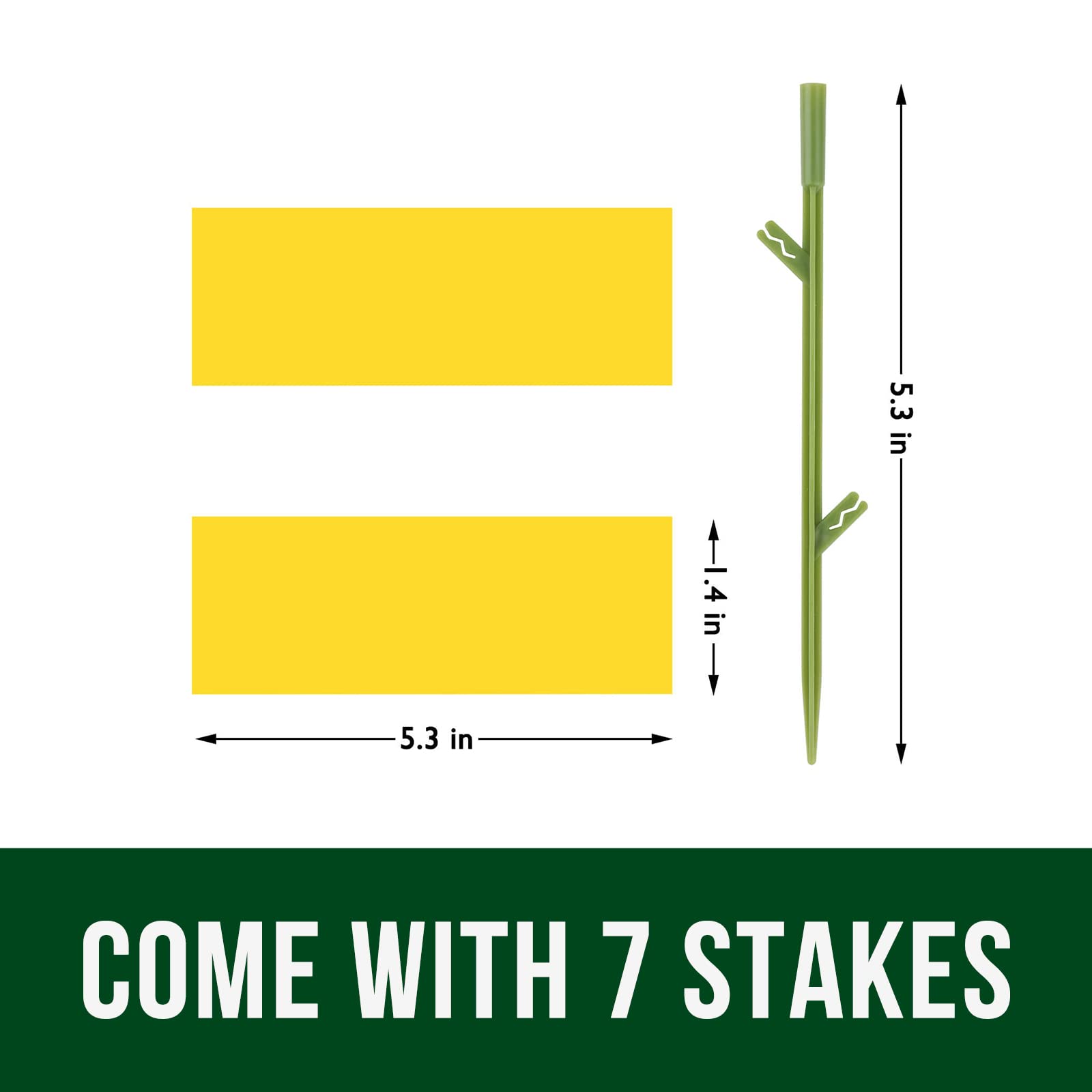 Garsum 21 Traps adjustable stick height for various plant sizes and positions.