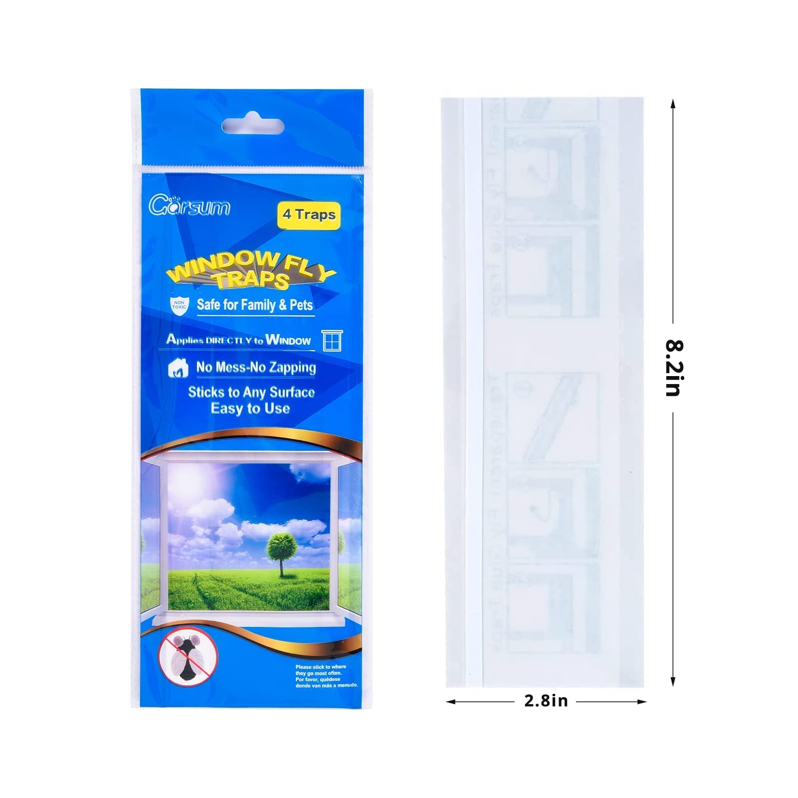 Garsum waterproof window fly trap removes cleanly with no residue.