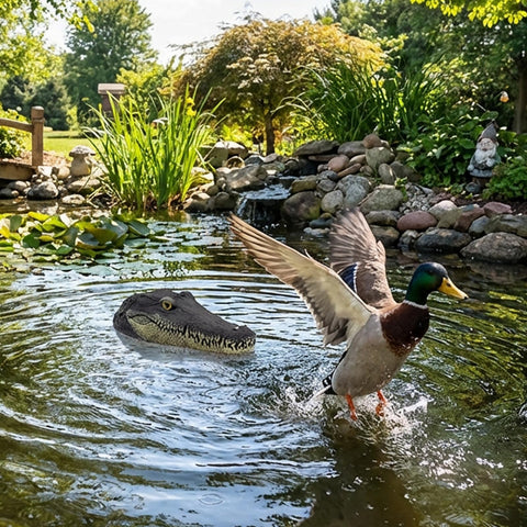 GARTENGERATE garden decor gator head adds tropical flair to outdoor spaces.