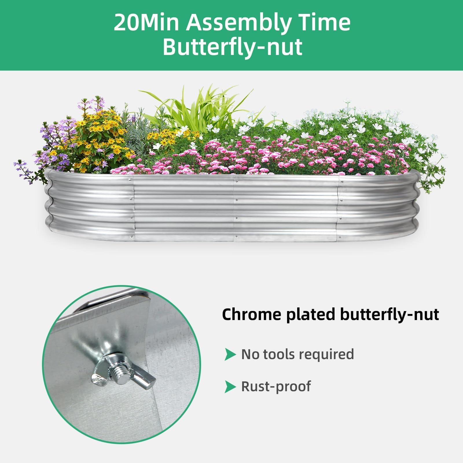 Gartist durable rust-resistant frame provides sturdy support through seasons.