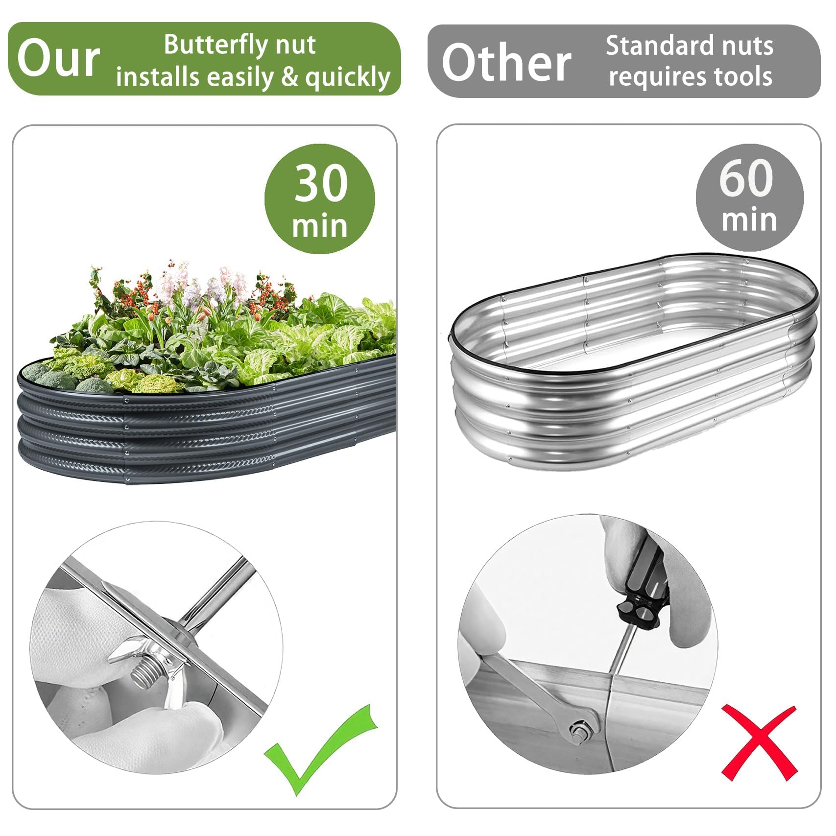 Gartist open-bottom raised bed shows drainage and airflow for healthier plants.