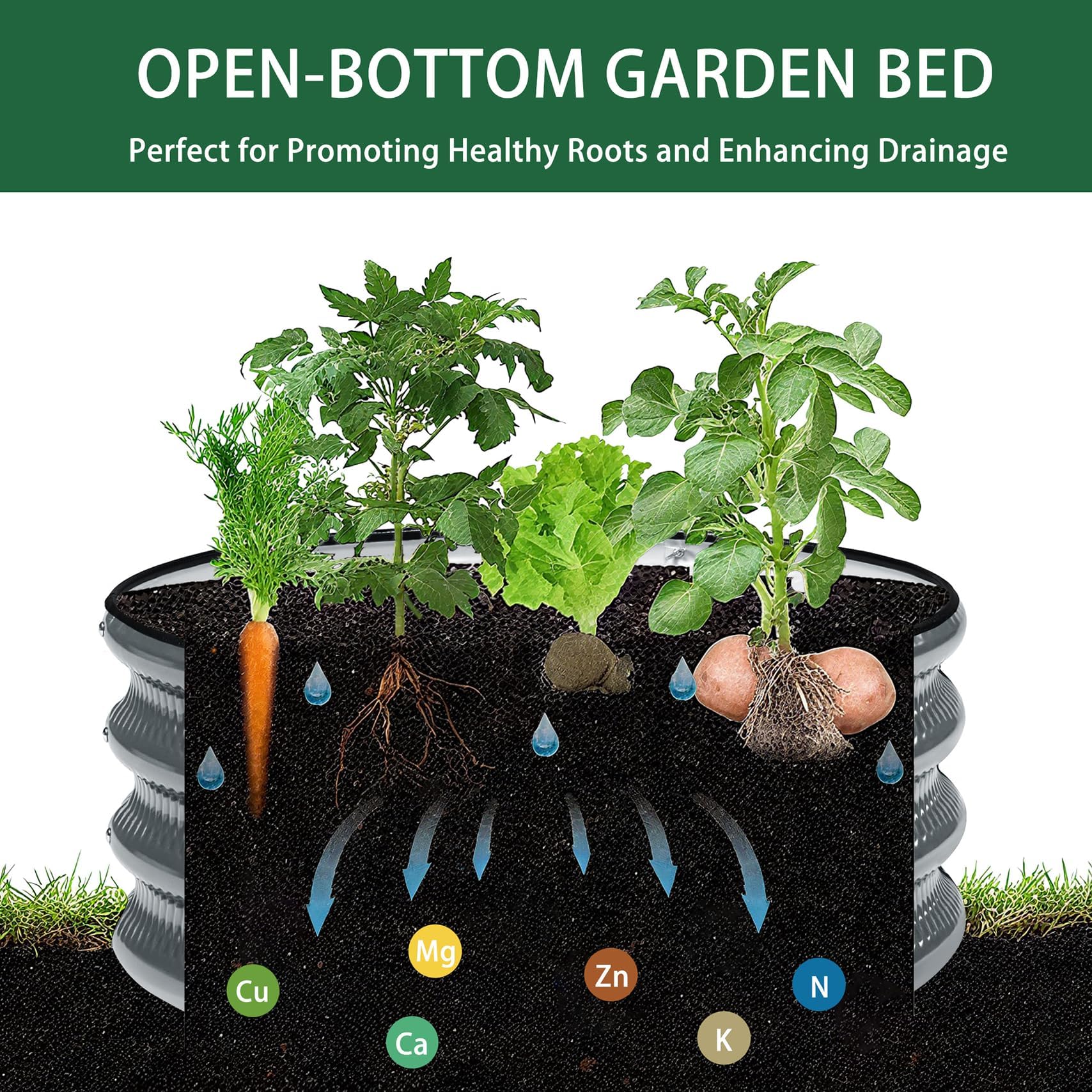 Gartist round bed suitable for vegetables, fruits, and herbs planting