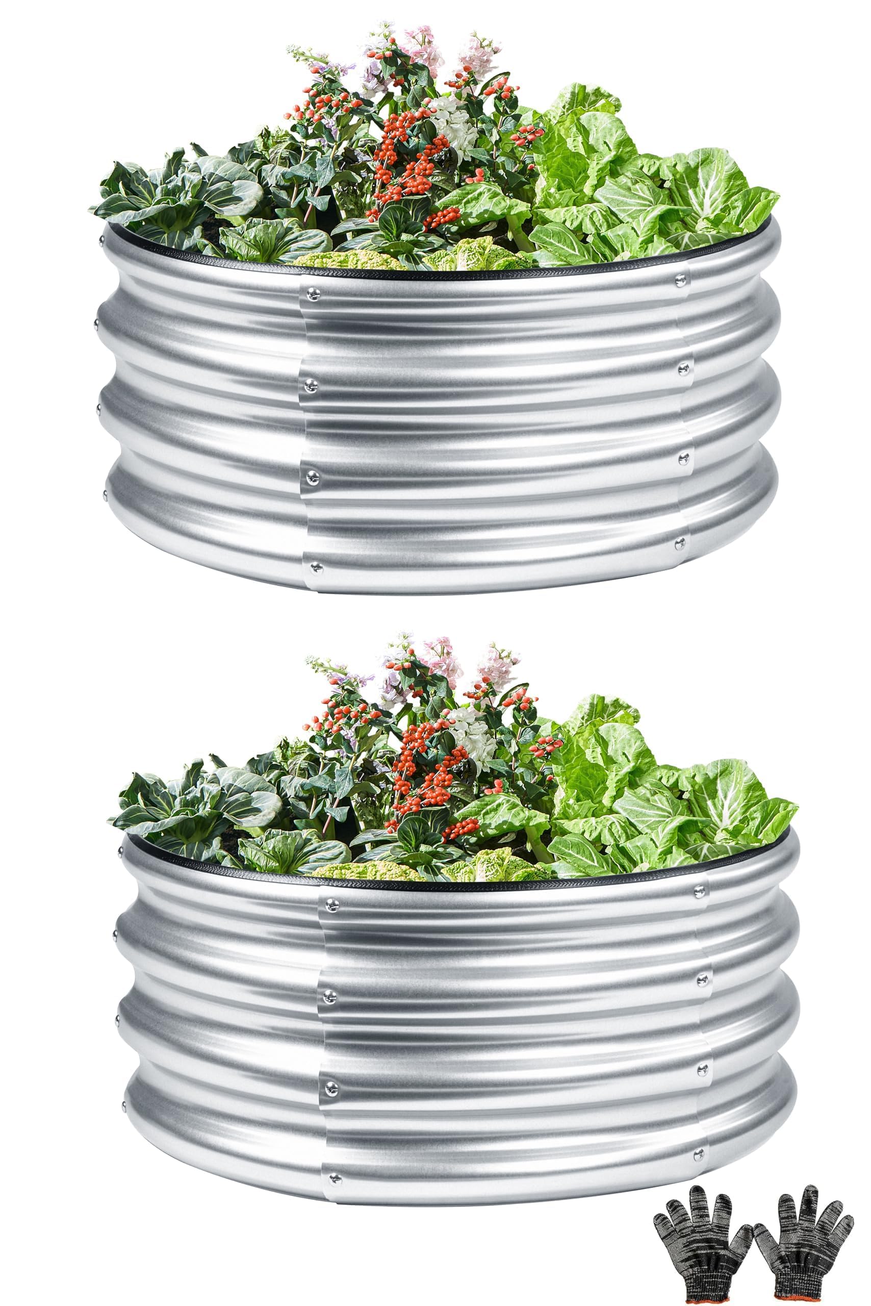 Gartist round garden bed, 2ft by 2ft, versatile planter for vegetables and flowers.