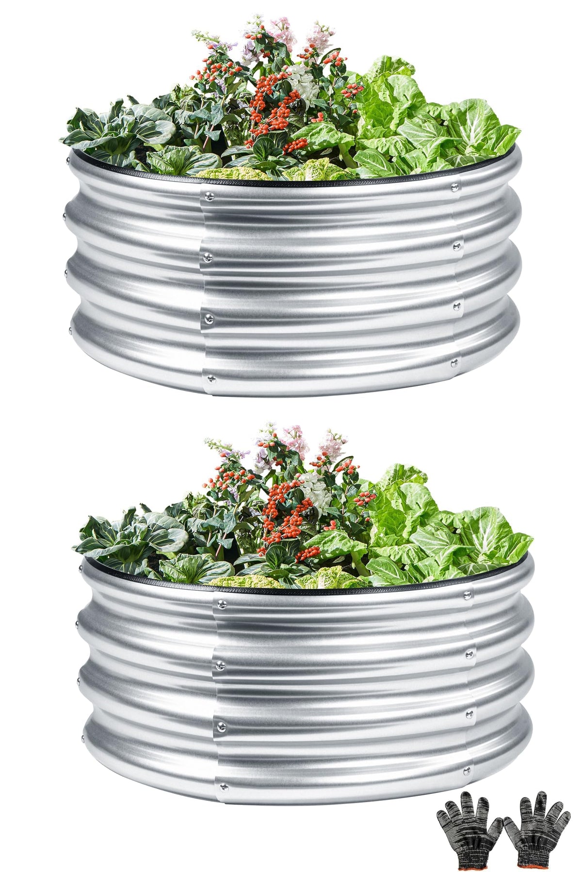 Gartist round garden bed, 2ft by 2ft, versatile planter for vegetables and flowers.