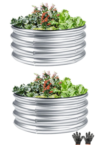 Gartist round garden bed, 2ft by 2ft, versatile planter for vegetables and flowers.