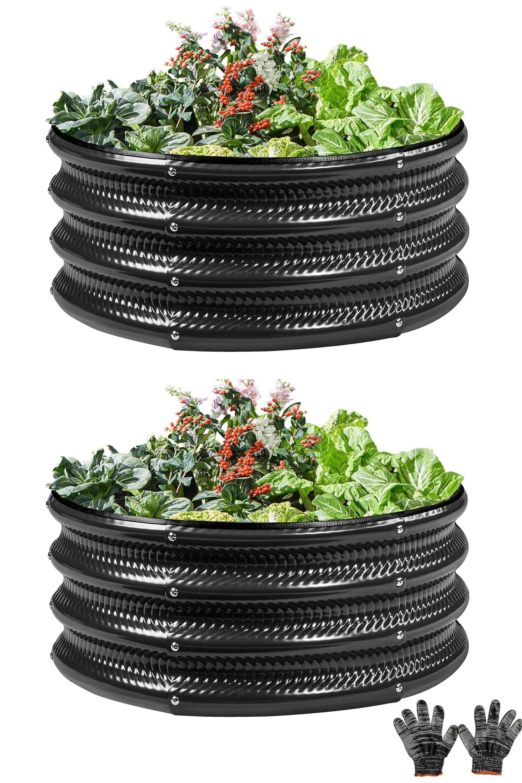 Gartist round garden bed 2x2 front view for flexible planting spaces