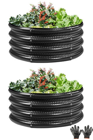 Gartist round garden bed 2x2 front view for flexible planting spaces
