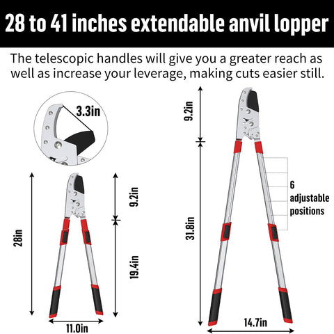 GARTOL anvil lopper offers clean cuts on dense, hard branches up to 2.5 inches.