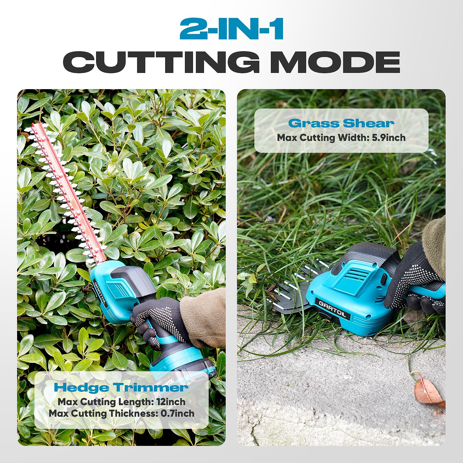 GARTOL grass shear with a 5.9-inch blade for clean lawn edges.
