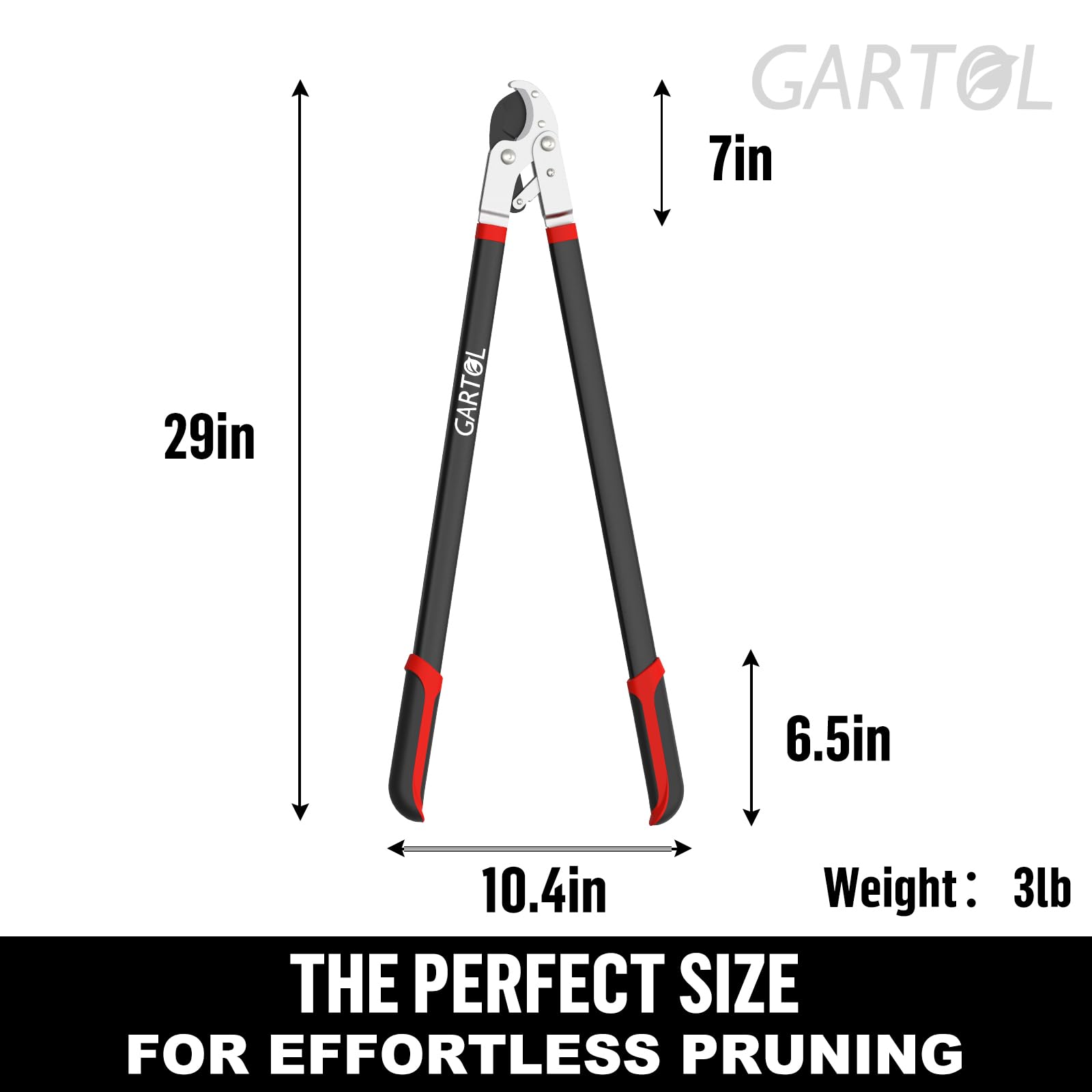 GARTOL heavy-duty handles with non-slip grips for control.