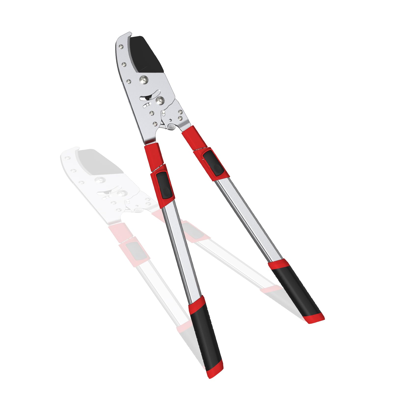 GARTOL heavy-duty loppers with extendable handle reach high branches safely.