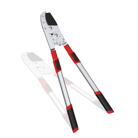 GARTOL heavy-duty loppers with extendable handle reach high branches safely.
