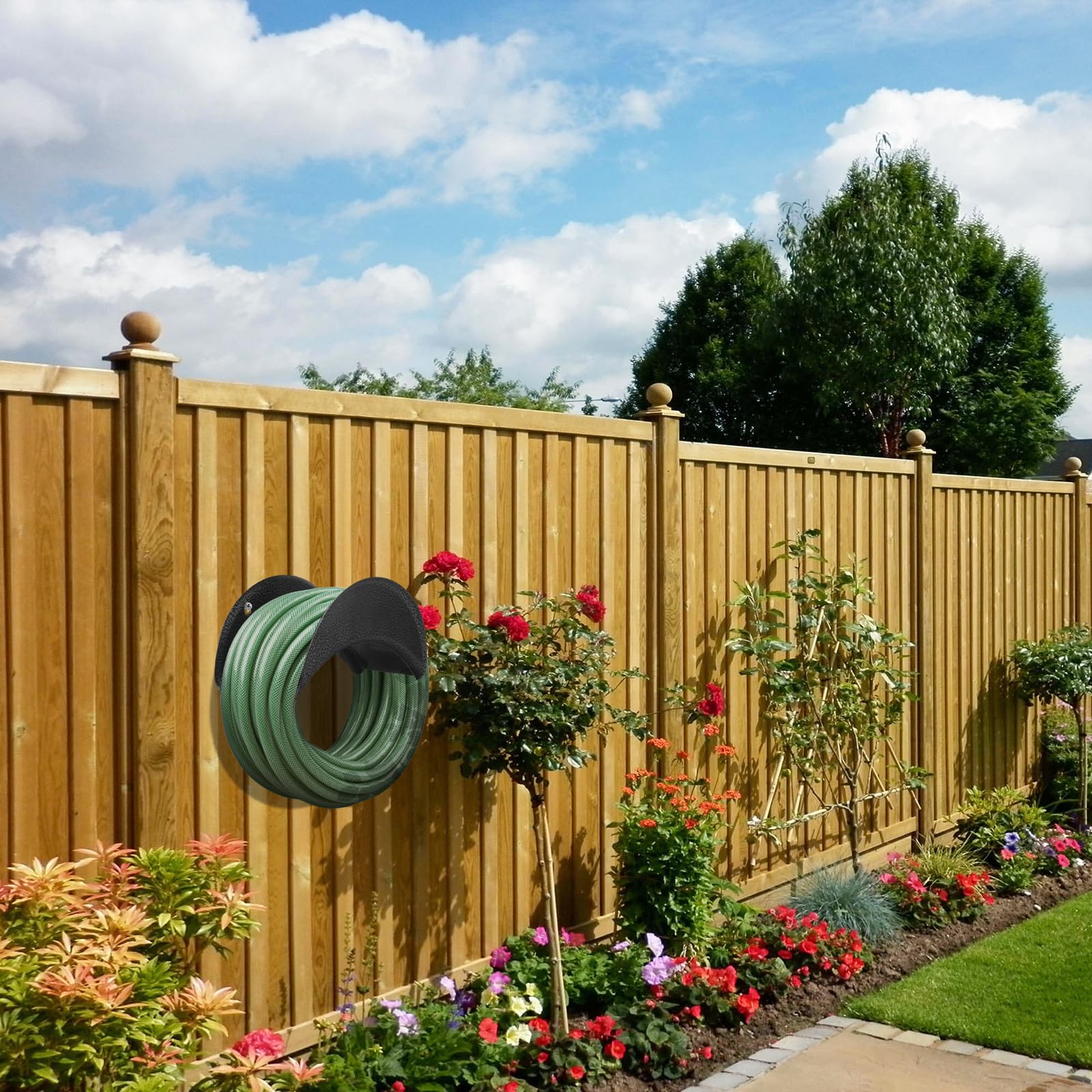 GARTOL wear-resistant coating on hose holder resists rust and weathering.