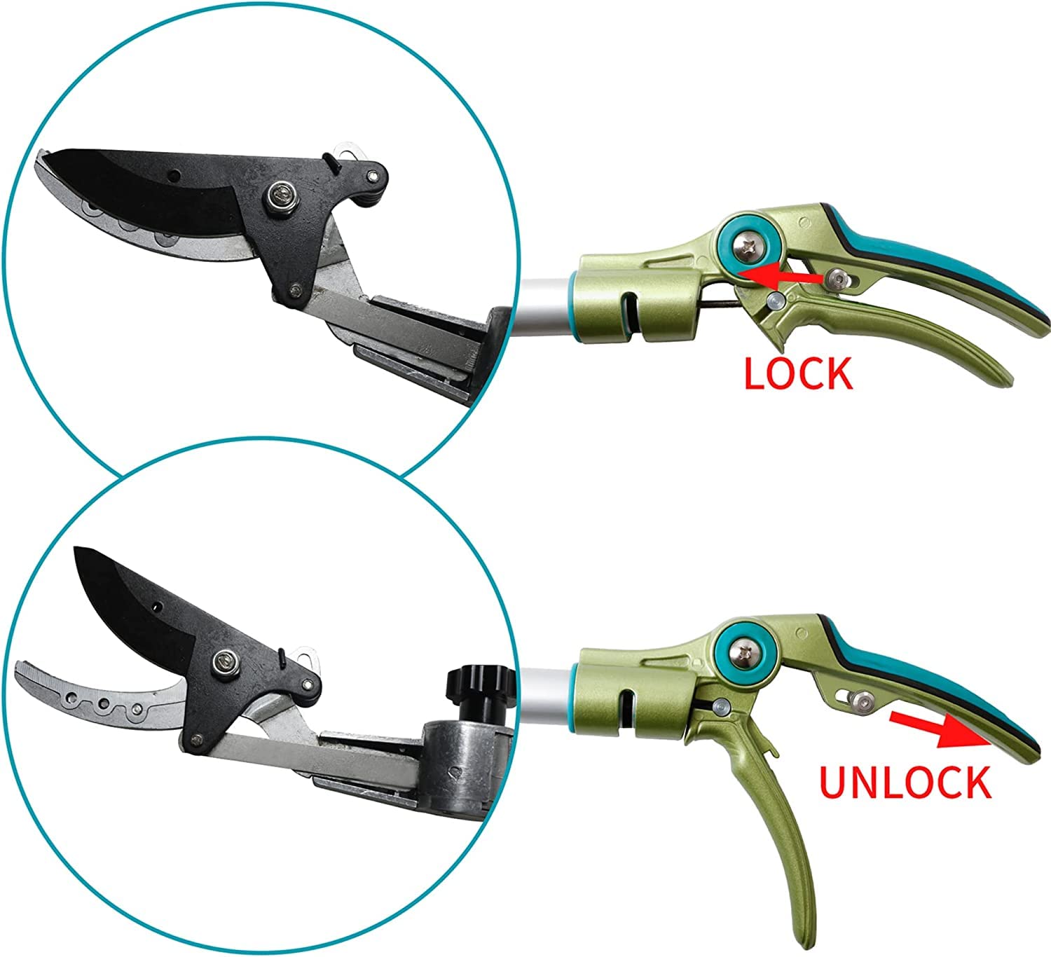 GARTOL Pruner safety lock prevents accidental opening during storage