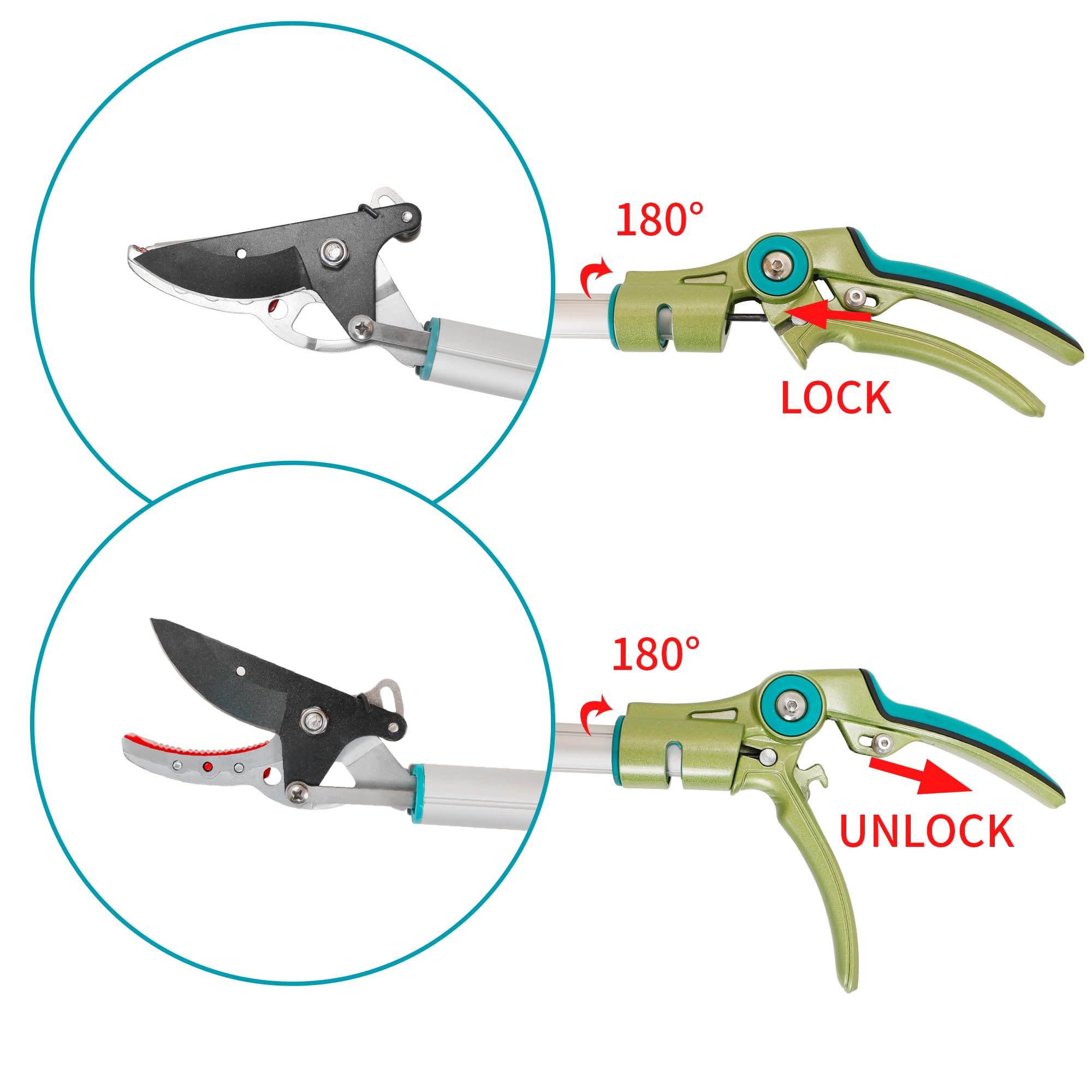 GARTOL SK5 steel blade on pole pruner delivering clean cuts up to 1/2 inch